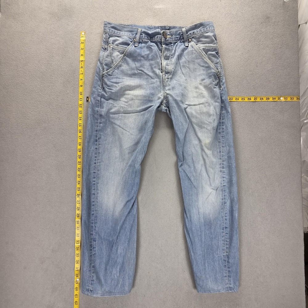 VTG Levis Engineered Jeans Mens Blue Twisted Light Wash Altered Hem Fits 34x30